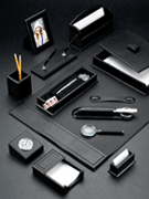 Black Croco Leather Desk Pad Set Collection