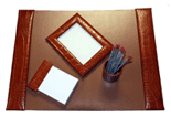 Reptile-Grain Leather Medium 4-Piece Desk Pad Sets
