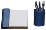 Periwinkle Blue 2-Piece Crocodile Leather Desk Sets